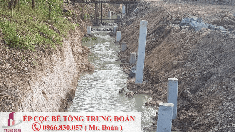 ép cọc bê tông trên nền đất yếu