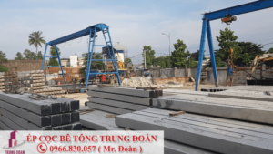 Xưởng sản xuất cọc BTCT của Trung Đoàn tại Đồng Nai