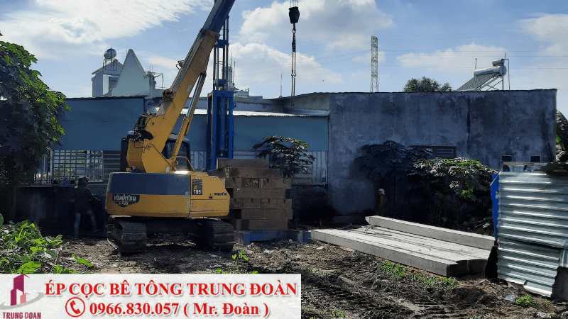 Ép cọc bê tông xã Nam Cát Tiên