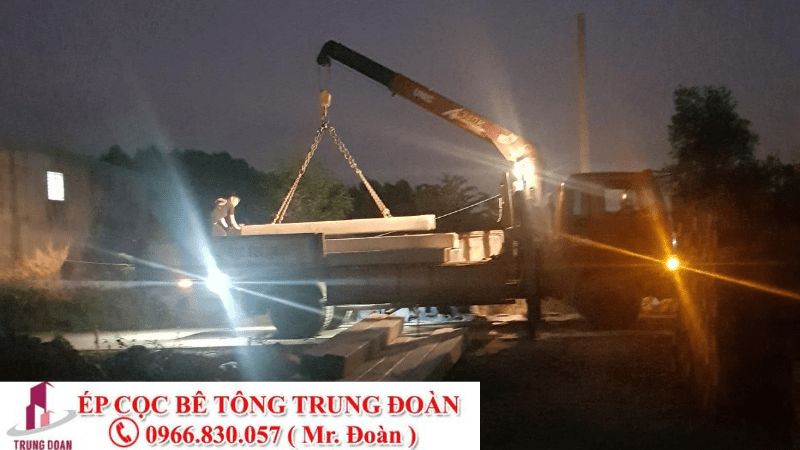 Ép cọc bê tông xã Long Hòa huyện Dầu Tiếng