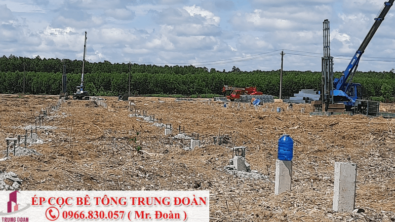 Ép cọc bê tông xã Lạc An huyện Bắc Tân Uyên