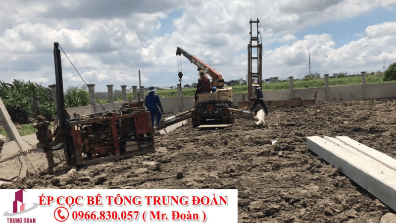 Ép cọc bê tông xã Bình Mỹ huyện Bắc Tân Uyên