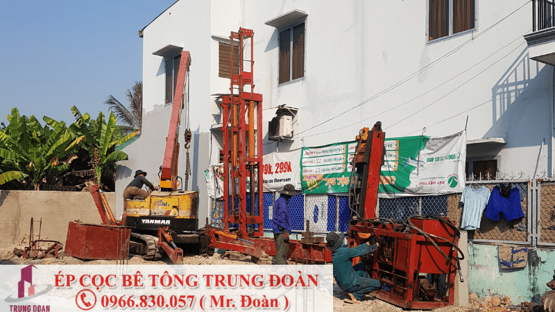 Ép cọc bê tông xã Vĩnh Bửu huyện Tân Hưng