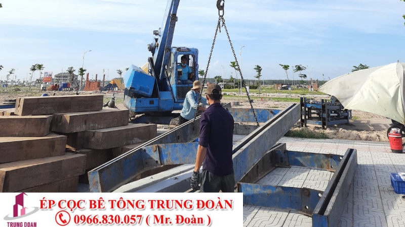 ép cọc bê tông tại khu tái định cư Long Thành