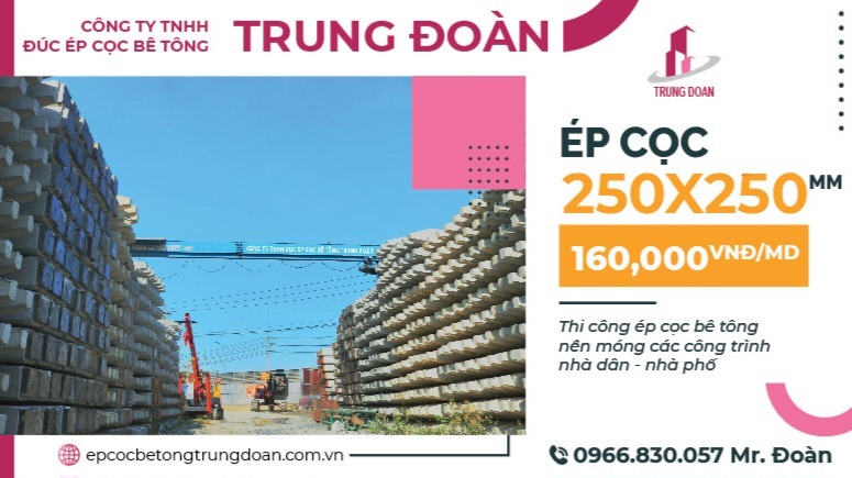 CTY Trung Đoàn cung cấp cọc 250x250 tại xưởng giá 160,000 vnđ/md